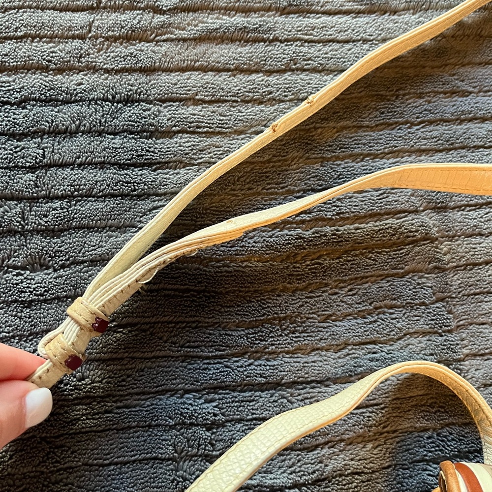Sharif Woven Crossbody Bag in Tan and Cream - Picture 3 of 8